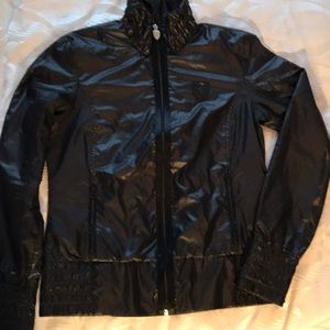 Ferrari bomber jacket puma black shiny crest on sleeve  EUC
